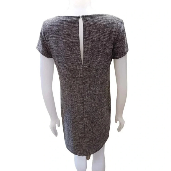 Zara Gray  Plaid Check Shift Mini Short Sleeve Dress Size Medium - Picture 7 of 12